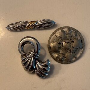 Silver Tone Brooch Bundle